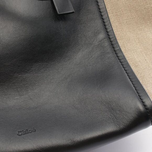 Chloe Leather Tote Bag Black/Beige - Picture 6 of 6